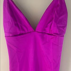 Purple silky mini dress